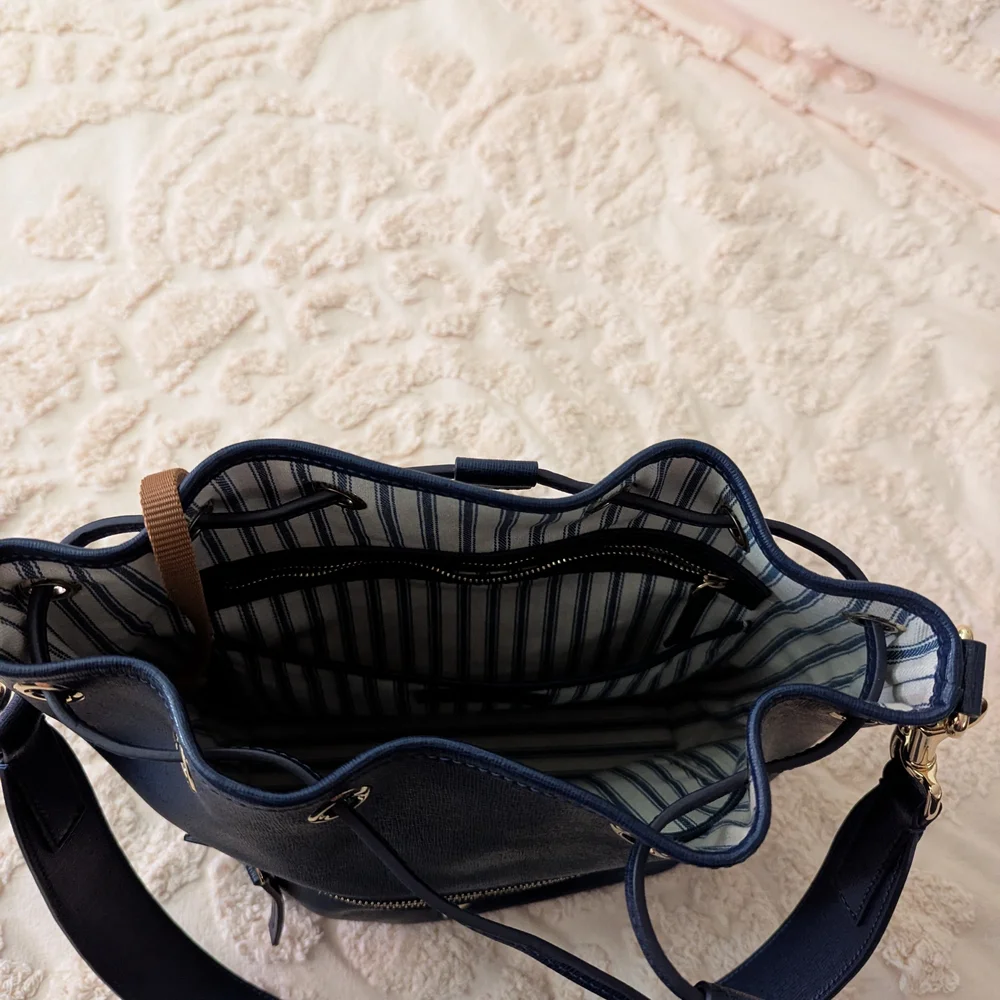 Dooney & Bourke Navy Blue Bucket Bag - Picture 7 of 14